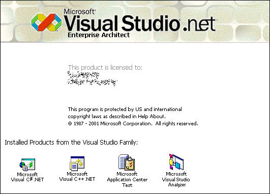 Visual Studio .NET (aka 2002) Splash Screen