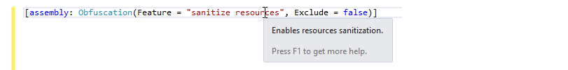 Eazfuscator.NET IntelliSense Help Tips