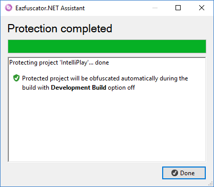 Unity project protection completed