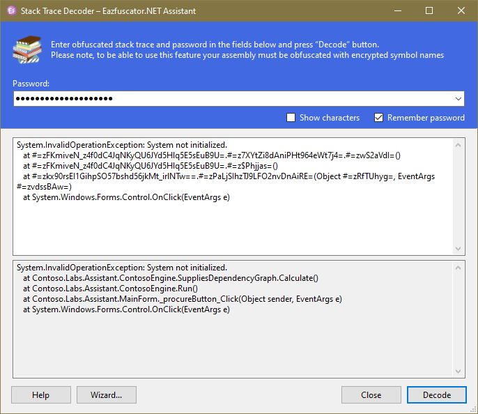 Eazfuscator.NET Stack Trace Decoder