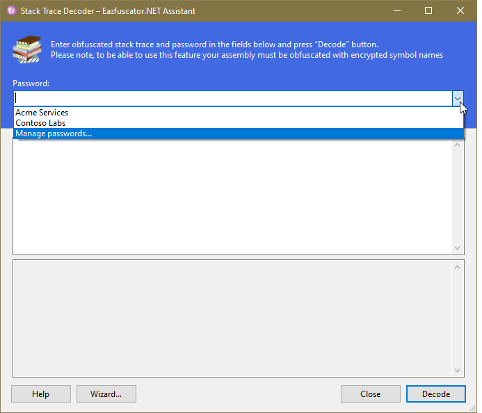 Eazfuscator.NET Stack Trace Password Management 1 of 2